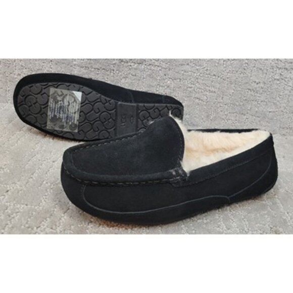 Ugg Womens Size 4MBlack Suede Slip On Flat Shearling Loafer Shoes.NEW - Picture 9 of 12